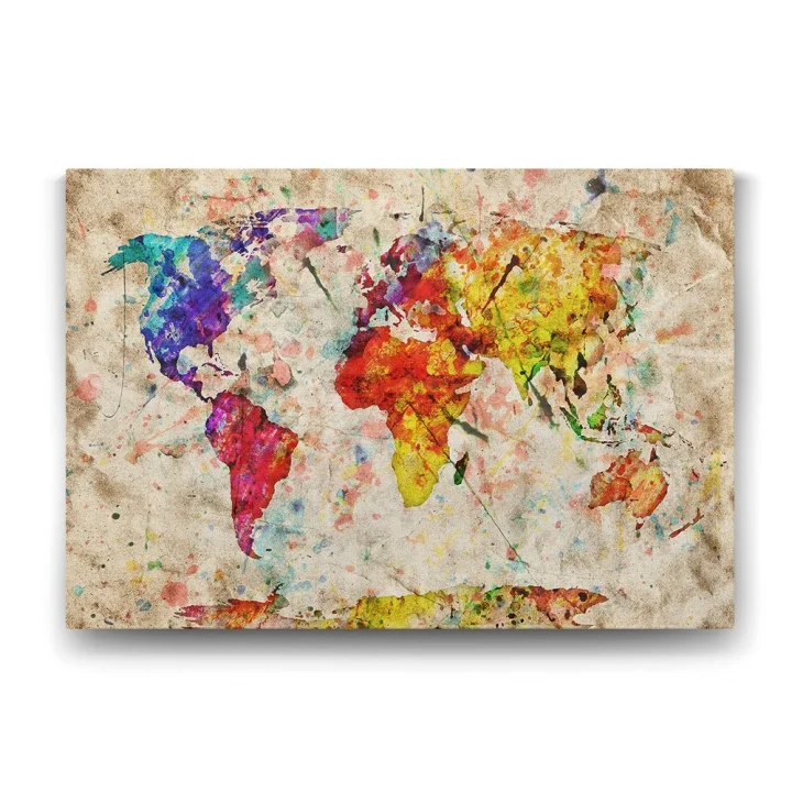 Sanatsal Dünya Haristası Tablosu - 60x40cm