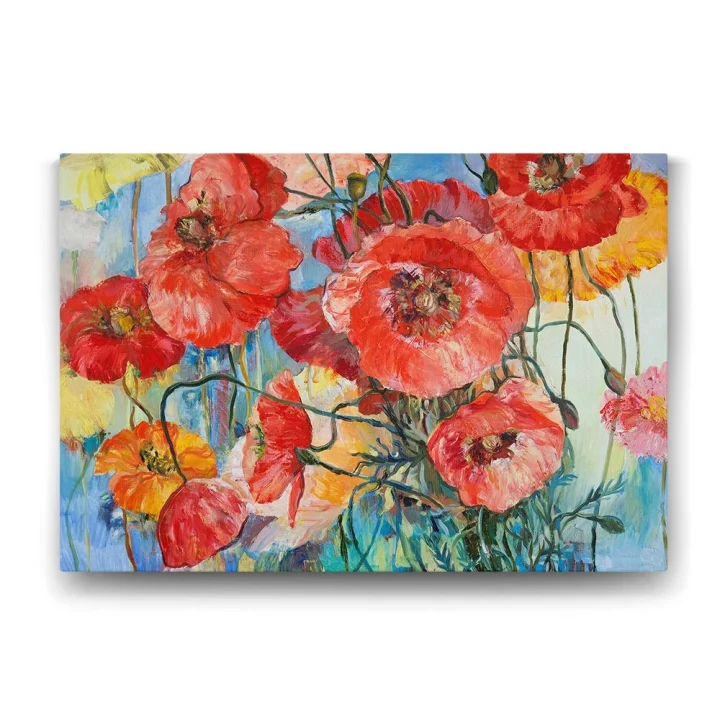 Sanatsal Gelincik Çiçeği Tablosu - 45x30cm