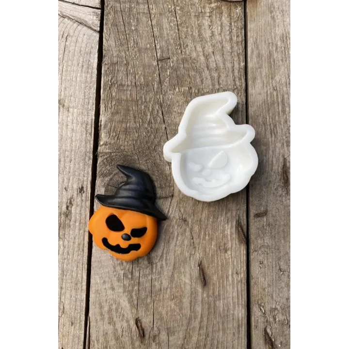 Şapkalı Balkabağı Mum Kalıbı (Silikon)