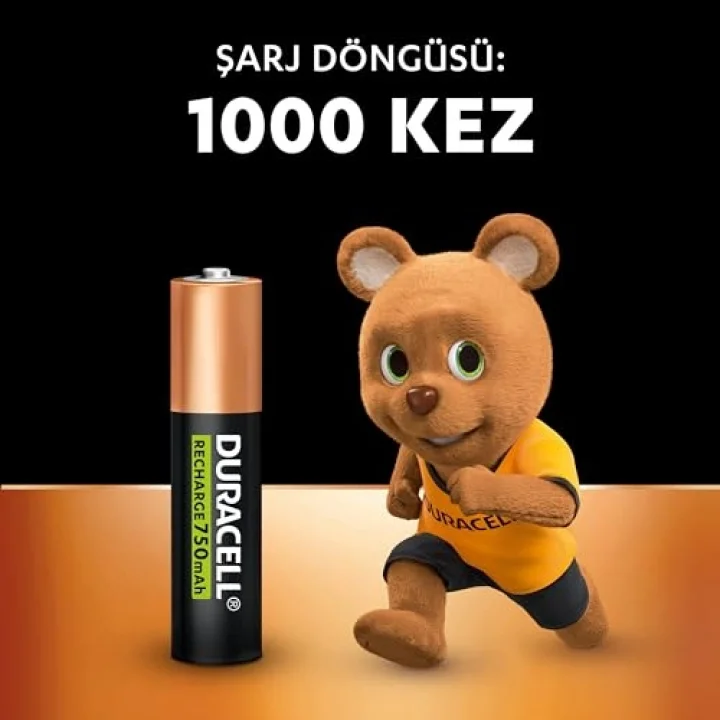 ŞARJ EDİLEBİLİR AAA İnce Kalem Pil (2li Paket), 750 mAh NiMH