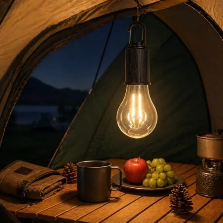 Şarjlı Kamp Ampulü USB Type-C Girişli Asılabilir LED Ampul 3 Modlu Işık Gün Işığı Kamp Lambası Taşınabilir Acil Durum Işığı Kancalı Ampul Outdoor Kamp Aydınlatma
