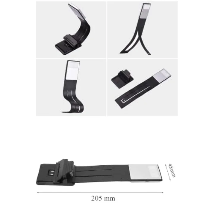 Şarjlı Kitap Okuma Lambası, LED Masa Lambası, 3 Renkli Kademeli Dimmer, Mandallı Kitap Işığı