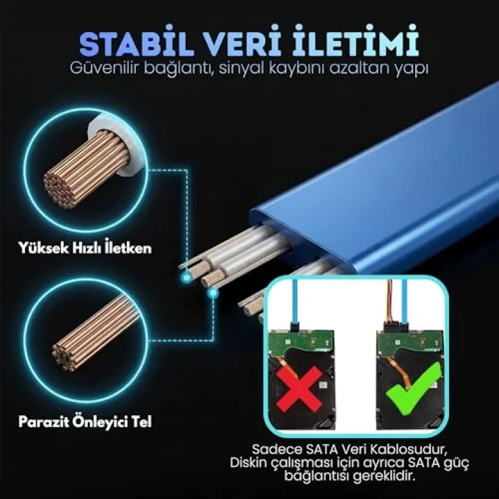 SATA 3.0 Data Kablosu 40 cm - 6Gbps’ye Kadar Hız - 90° Dirsek Uç - Yassı Kablo - Kilitli Konnektör - HDD, SSD Uyumlu - SATA III Veri Kablosu - PC ve Harici Kasa İçin