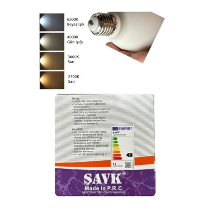 Şavk 11W 6500K Beyaz Işık Par30 E27 Led Spot Ampul