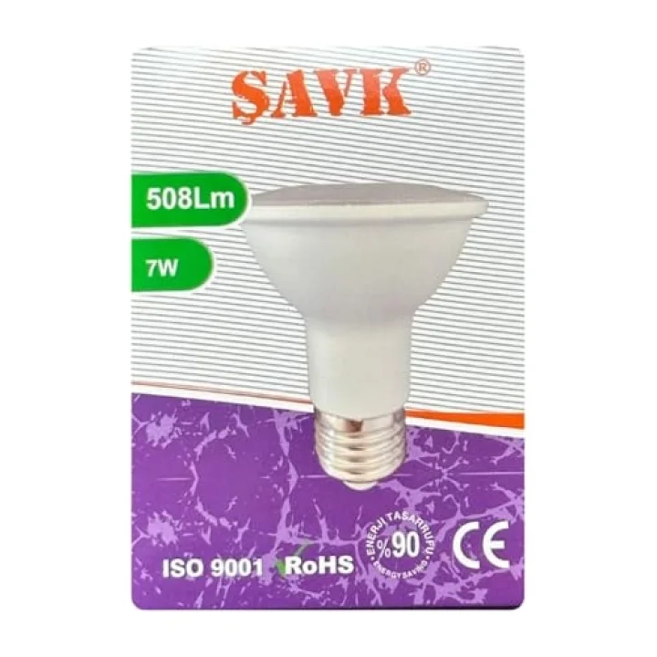 Şavk 7W 6500K Beyaz Işık Par20 E27 Led Spot Ampul