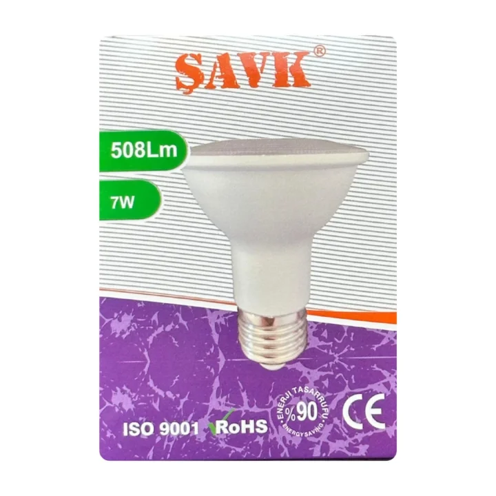 Şavk 7W 6500K Beyaz Işık Par20 E27 Led Spot Ampul