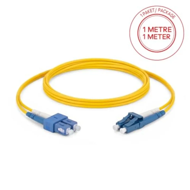 SC/UPC-LC/UPC Singlemode Dupleks 1 Metre Fiber Patch Cord