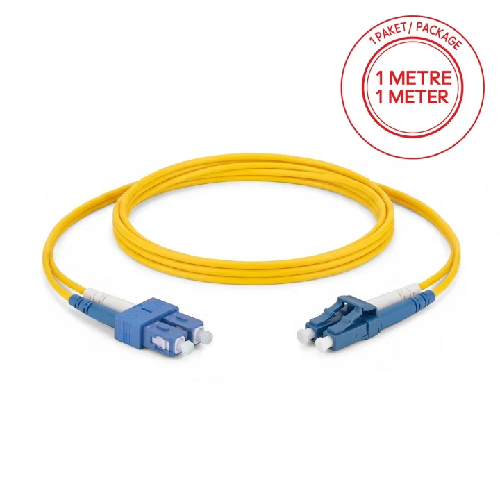 SC/UPC-LC/UPC Singlemode Dupleks 1 Metre Fiber Patch Cord