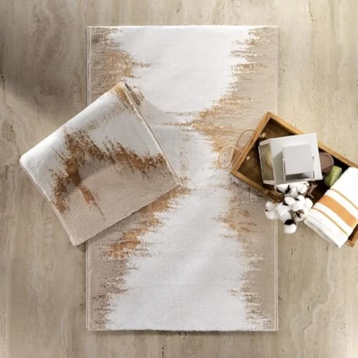 Schafer Home Natural 2 Li Pamuk Floş Banyo Paspası-Gold
