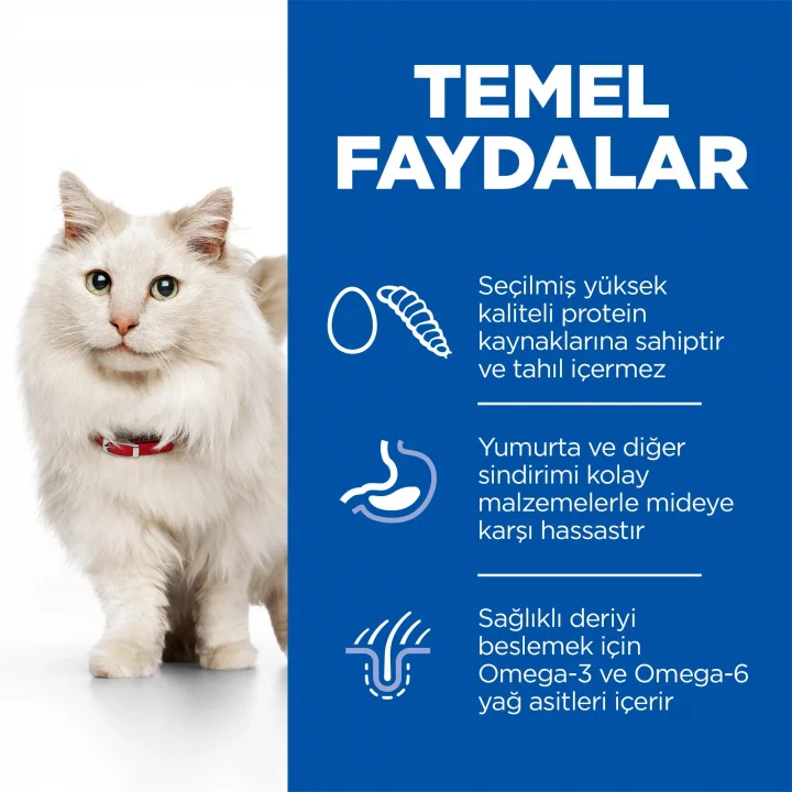 Science Plan Hypoallergenic Yumurta ve Böcek Proteinli Kedi Maması 1,5kg
