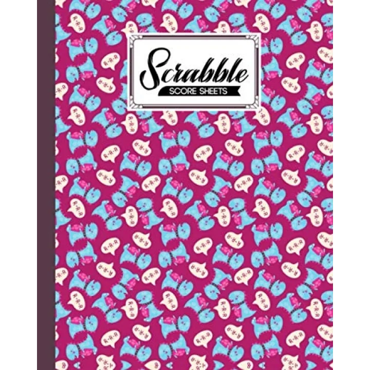 Scrabble Score Sheet: Scrabble Game Record book For up to 4 Players, Scrabble Game Sheets For Board Game Words Building | dinosaur era Cover | 121 Pages, Size 8 x 10