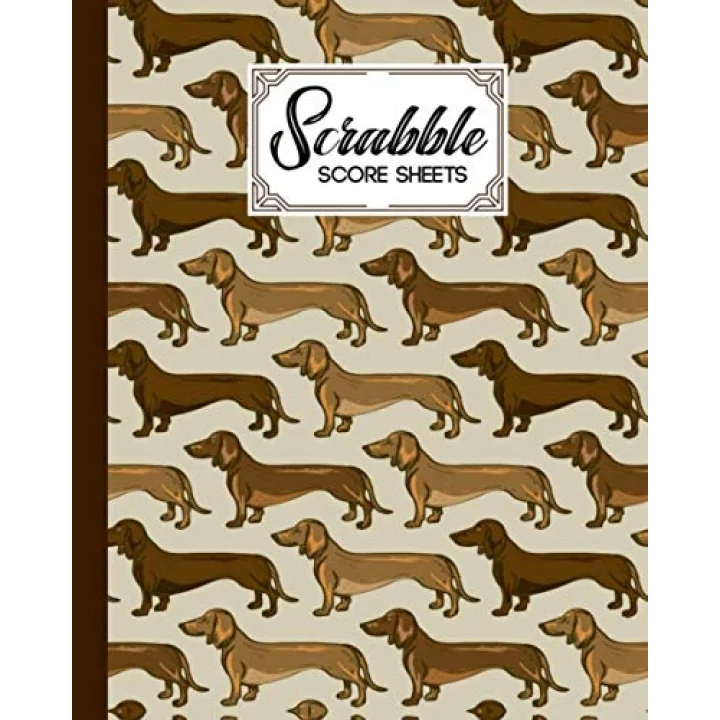 Scrabble Score Sheet: Scrabble Game Record book For up to 4 Players, Scrabble Game Sheets For Board Game Words Building, 121 Pages, Size 8 x 10 | Dogs Cover