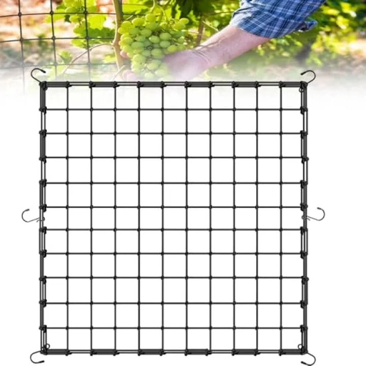 Scrog file, bitki yetiştirme ağı, (150 x 150 cm) elastik kafes ağı, 6 kancalı, elastik ağ kafesi, bitki yetiştirme çadırı, iç mekan bitkisi, hidroponik yetiştirme odası, elastik file