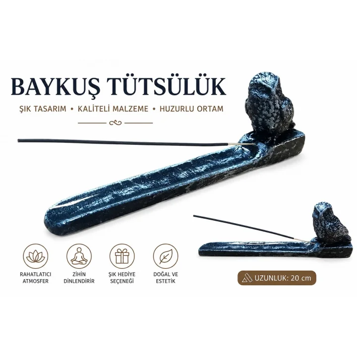 Seb Concept Sertmix Tütsü Hediyeli Dekoratif Baykuş Tütsülük (Gümüş)