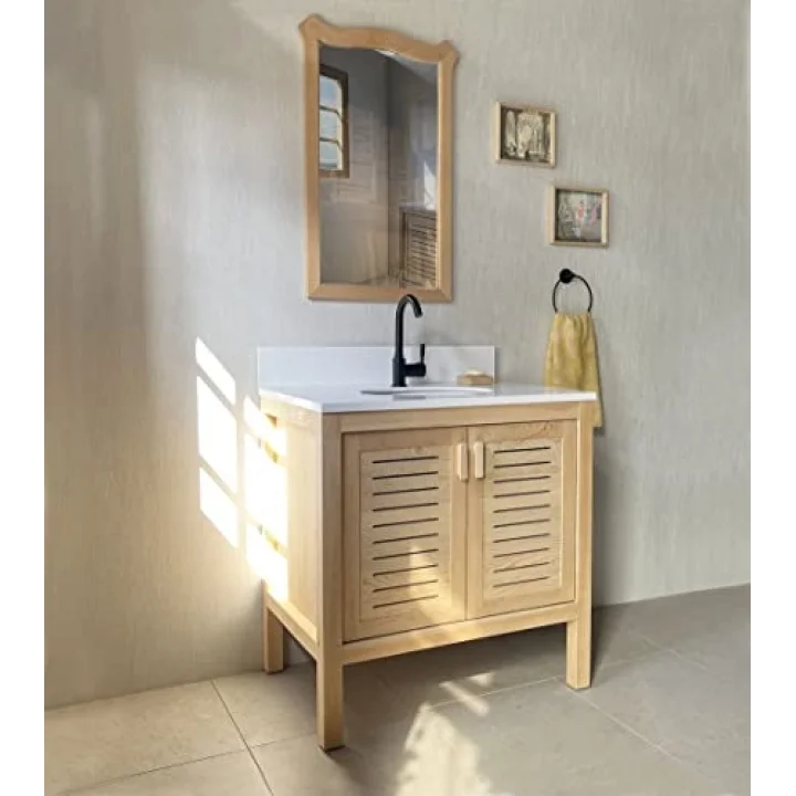 Sedir Ağacı Masif Ahşap Banyo Dolabı 80cm