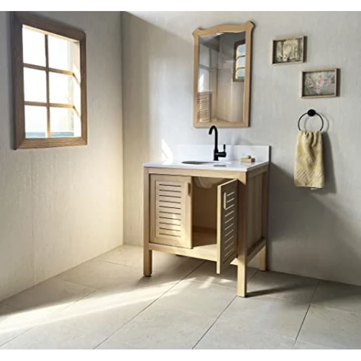 Sedir Ağacı Masif Ahşap Banyo Dolabı 80cm