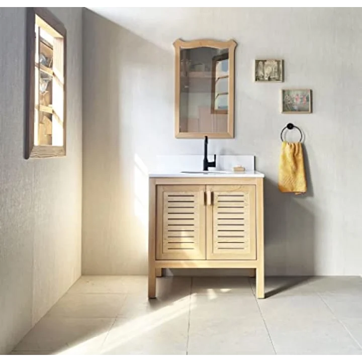 Sedir Ağacı Masif Ahşap Banyo Dolabı 80cm