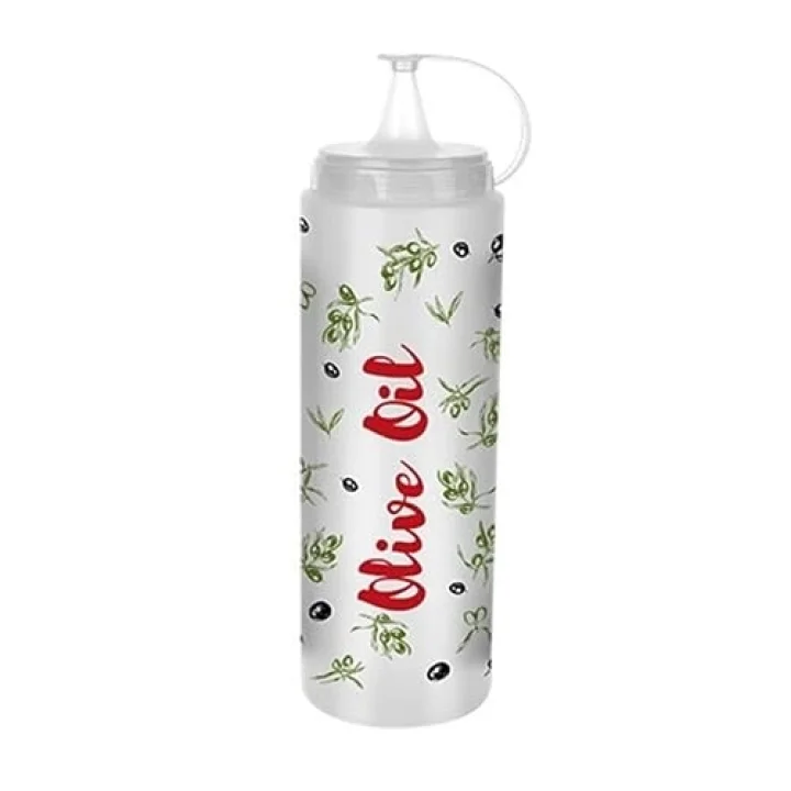 Şeffaf Kapaklı Sızdırmaz Yağlık Sosluk Şişesi Plastik Yağdanlık 400 ML Desensiz