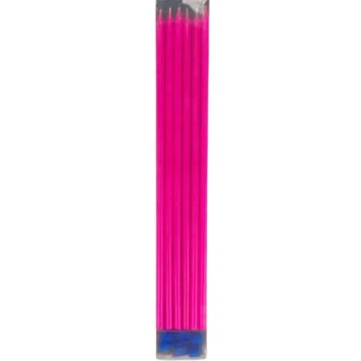 Şeker Pembe Çubuk Mum 20 cm 6 Adet