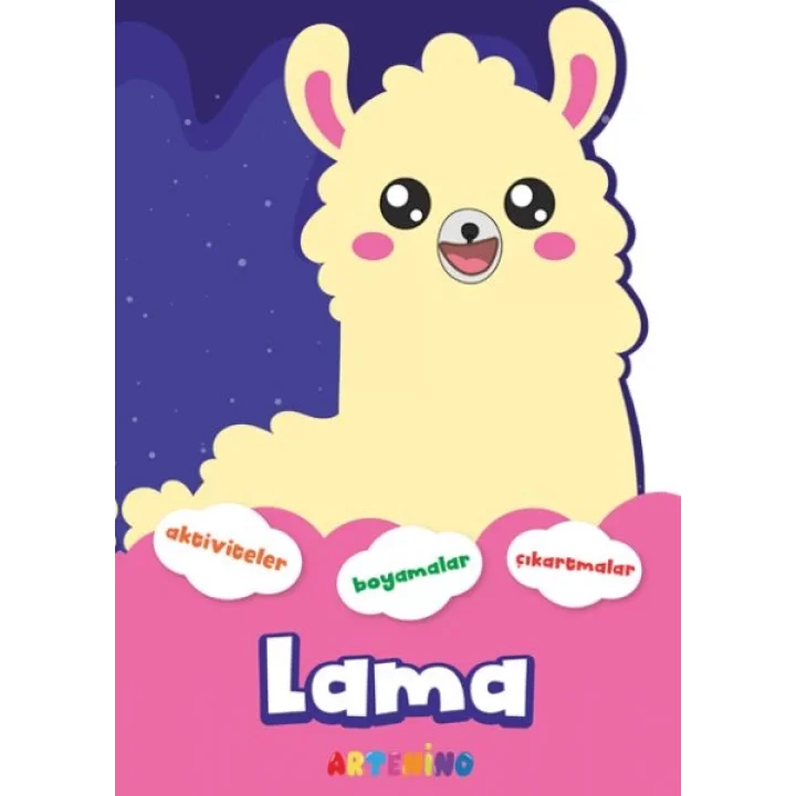 Şekilli Hayvanlar Serisi - Lama Aktivite Boyama Çıkartma Kitabı