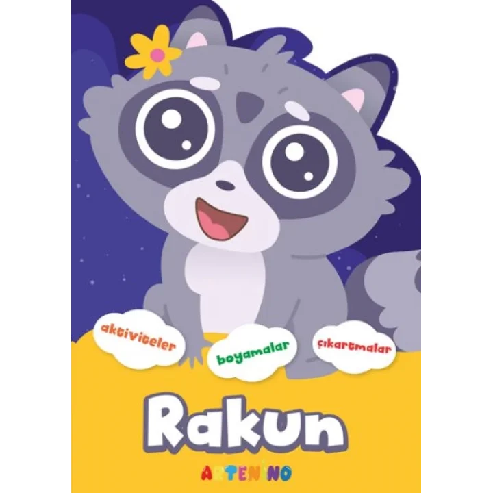 Şekilli Hayvanlar Serisi - Rakun Aktivite Boyama Çıkartma Kitabı