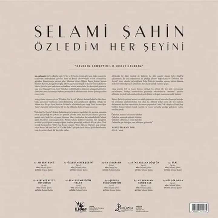 Selami Şahin Özledim Her Şeyini Plak LP