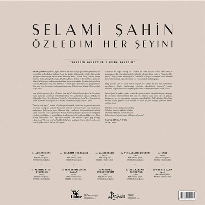 Selami Şahin Özledim Her Şeyini Plak LP