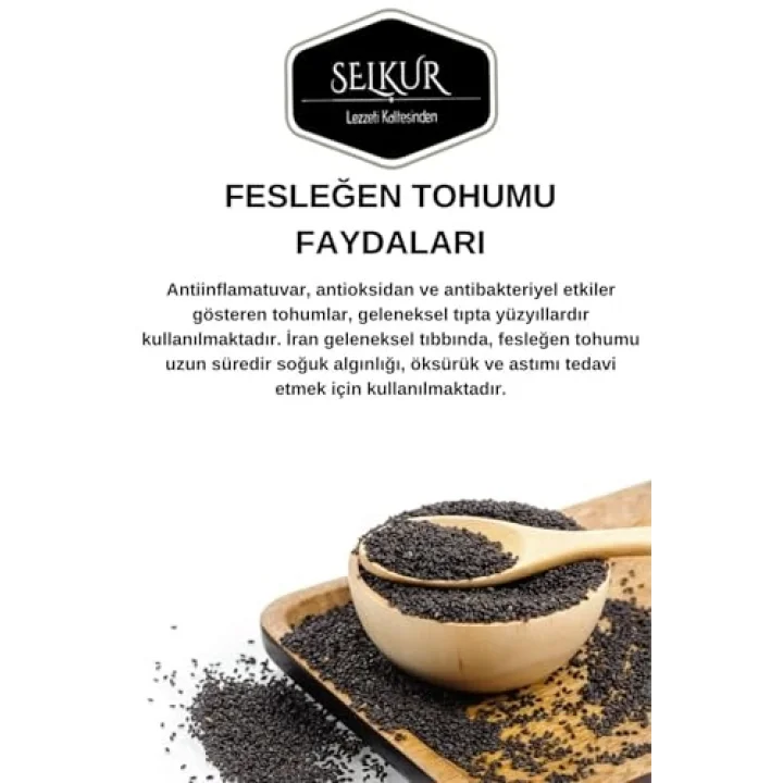 SELKUR Fesleğen Tohumu(YENİLEBİLİR) 1kg