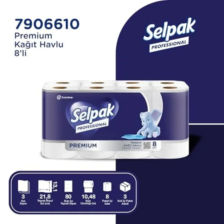 Selpak Professional Premium Havlu Kağıt, 8 Rulo