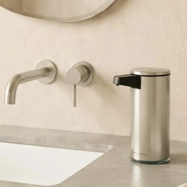 SensePro Sensörlü Otomatik Sıvı Sabunluk | Şarjlı Paslanmaz Çelik | 380ml 5 Kademeli Dozaj | Temassız Hijyenik | Banyo ve Mutfak | Metalik Gri