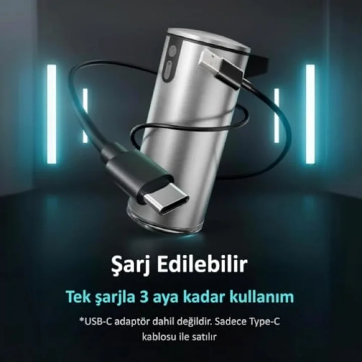 SensePro Sensörlü Otomatik Sıvı Sabunluk | Şarjlı Paslanmaz Çelik | 380ml 5 Kademeli Dozaj | Temassız Hijyenik | Banyo ve Mutfak | Metalik Gri