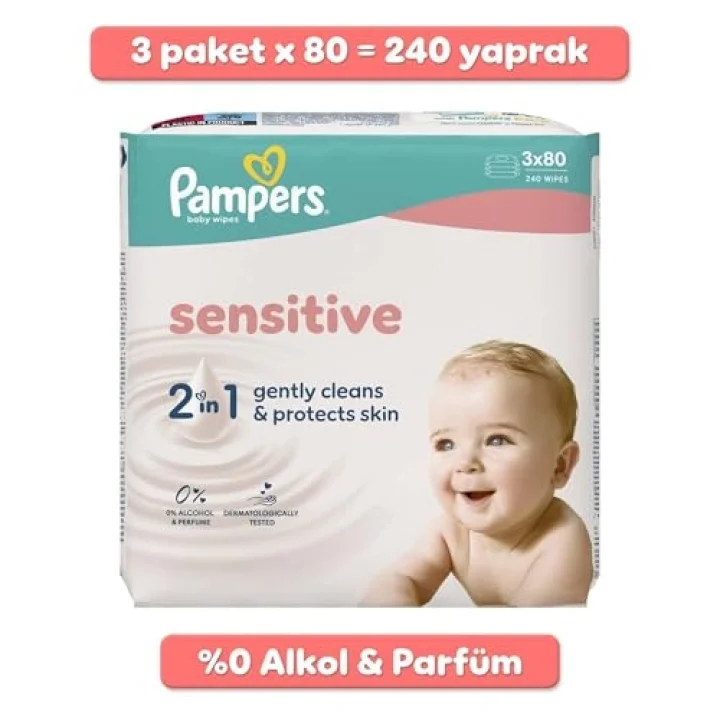 Sensitive Bebek Islak Havlu 3 Paket 240 Yaprak