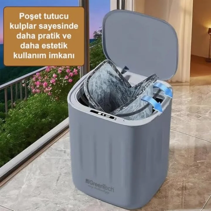 Sensörlü 28 Litre Çöp Kovası (Şarj Edilebilir Lityum Pilli) / GT-SC07S