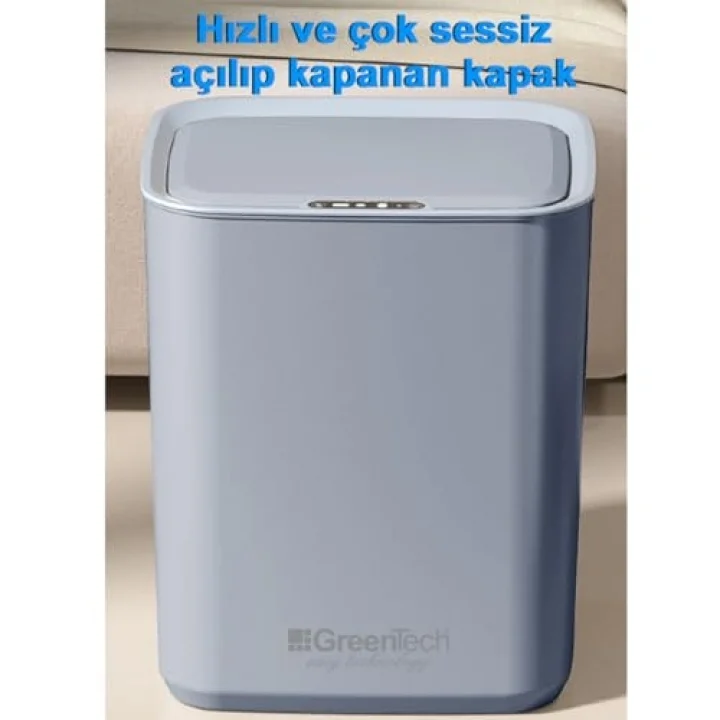 Sensörlü Şarjlı 22 Litre Çöp Kovası (Şarj Edilebilir Lityum Pilli) / GT-SC05K