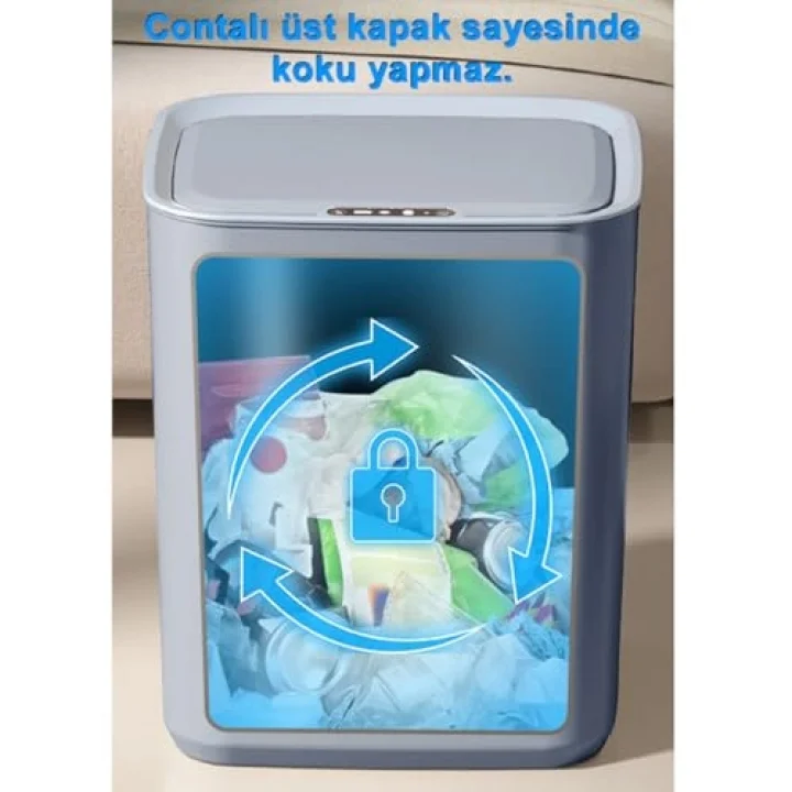 Sensörlü Şarjlı 22 Litre Çöp Kovası (Şarj Edilebilir Lityum Pilli) / GT-SC05K