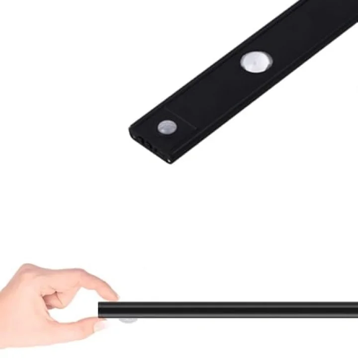Sensörlü Şarjlı 3 Farklı Işık Renkli Dimmerli 40cm Siyah Cata Bella Ultra Slim Kabin Led