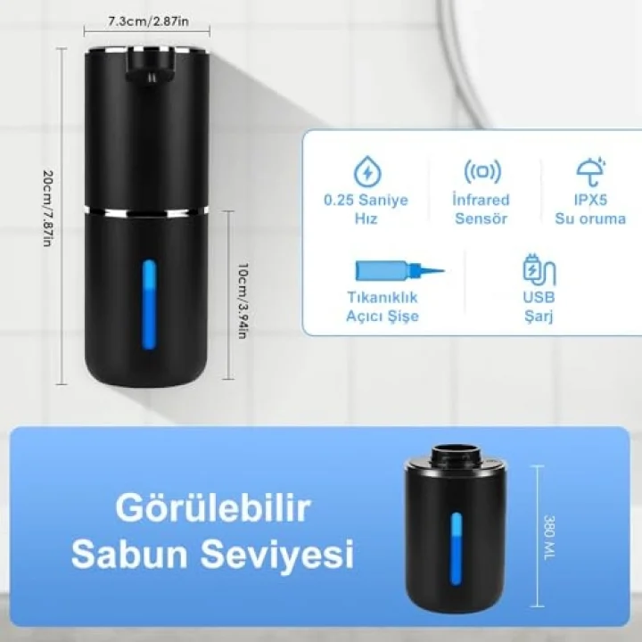 Sensörlü USB Şarjlı Köpük Sabunluk/GT-SD03S