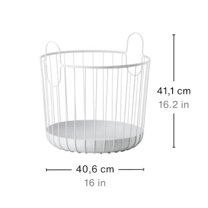 Sepet, metal, açık gri, 40,6 cm