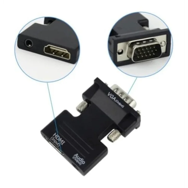 Ses Destekli HDMI To VGA Dönüştürücü Adaptör