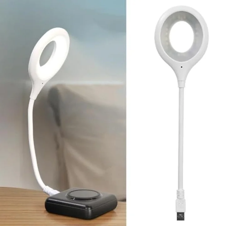 Sesle Kontrol 3 Renk Işık Modlu Akrobat USB LED Kitap Okuma Işığı, USB Gece Işığı Lambası, 20 LED, Sesle Kontrol Masası Işığı, Ses Komutları Açıklamada Mevcuttur