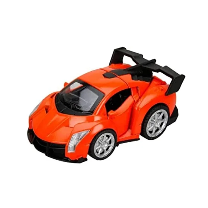 Sesli ve Işıklı Model Arabalar 11,5 cm. - Kiremit Rengi