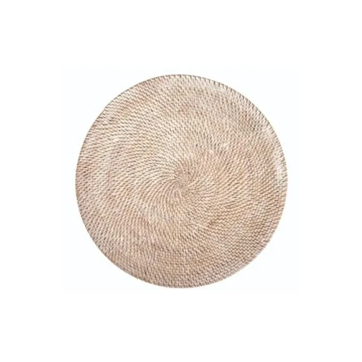 Set de table rond rotin Blanc