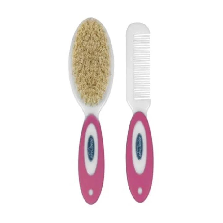 Sevi Bebe Naturel Fırça Tarak Pembe