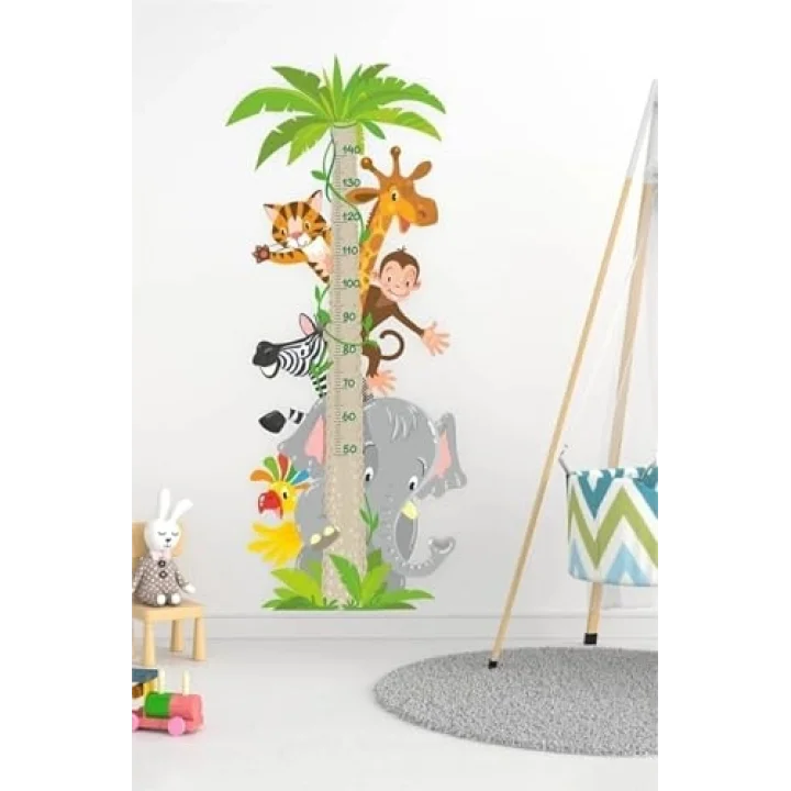 Sevimli Hayvanlar Temalı Boy Ölçer Duvar