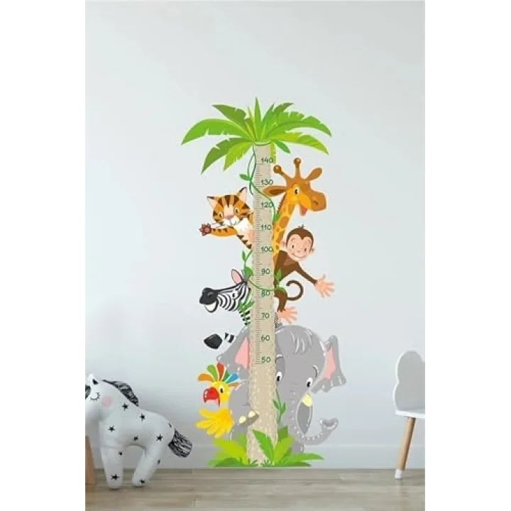 Sevimli Hayvanlar Temalı Boy Ölçer Duvar