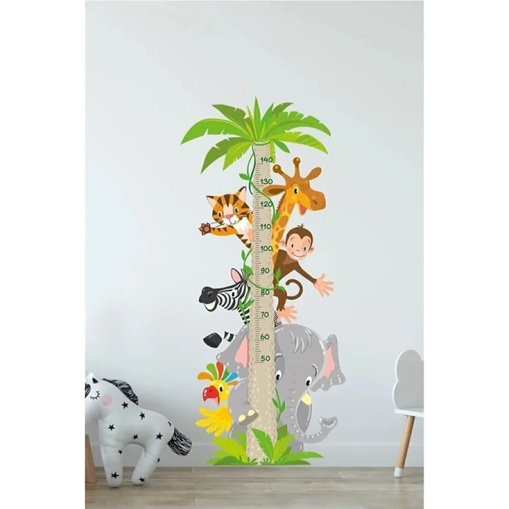 Sevimli Hayvanlar Temalı Boy Ölçer Duvar