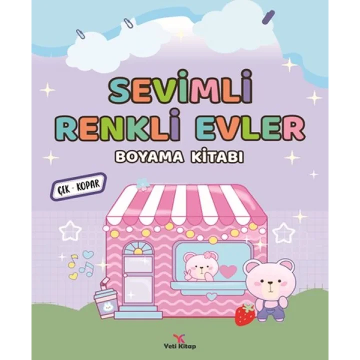 Sevimli Renkli Evler Boyama Kitabı