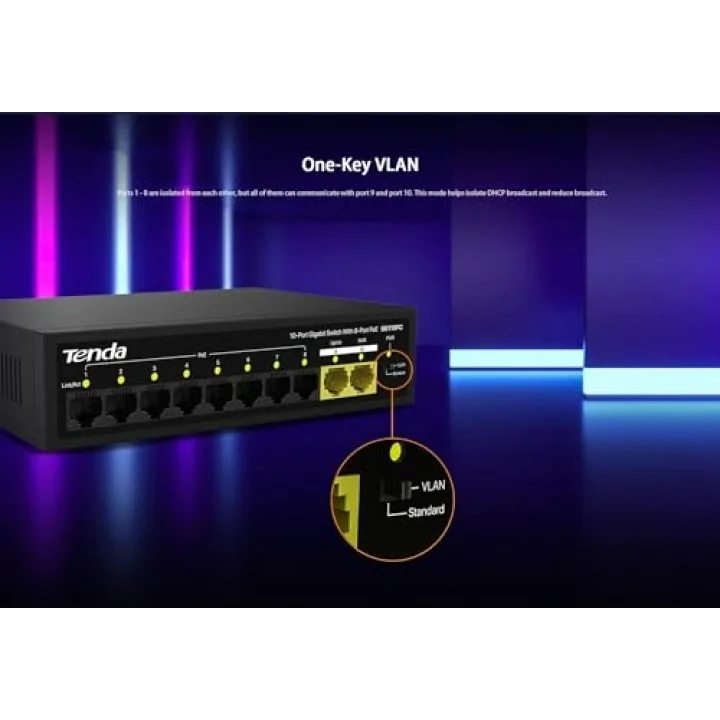 SG110PC 10 Portlu Gigabit Lite PoE Anahtarı, 8 Portlu PoE (Siyah)