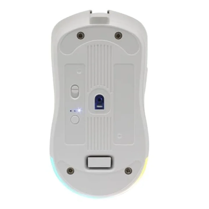 Sharper RGB Işıklı Kablosuz Gaming Oyucu Mouse 12000 DPI, Ultra Hafif, Bluetooth + 2.4G Kablosuz + Kablolu, Huano Silent Switch Tıklama, PAW3311 Sensör, 400mAh Batarya, Beyaz Gamer Faresi
