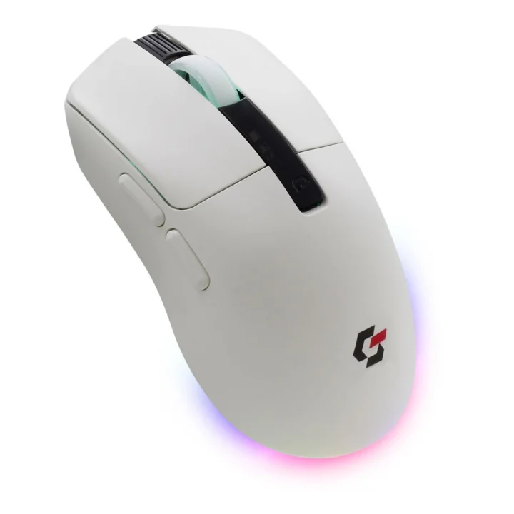 Sharper RGB Işıklı Kablosuz Gaming Oyucu Mouse 12000 DPI, Ultra Hafif, Bluetooth + 2.4G Kablosuz + Kablolu, Huano Silent Switch Tıklama, PAW3311 Sensör, 400mAh Batarya, Beyaz Gamer Faresi